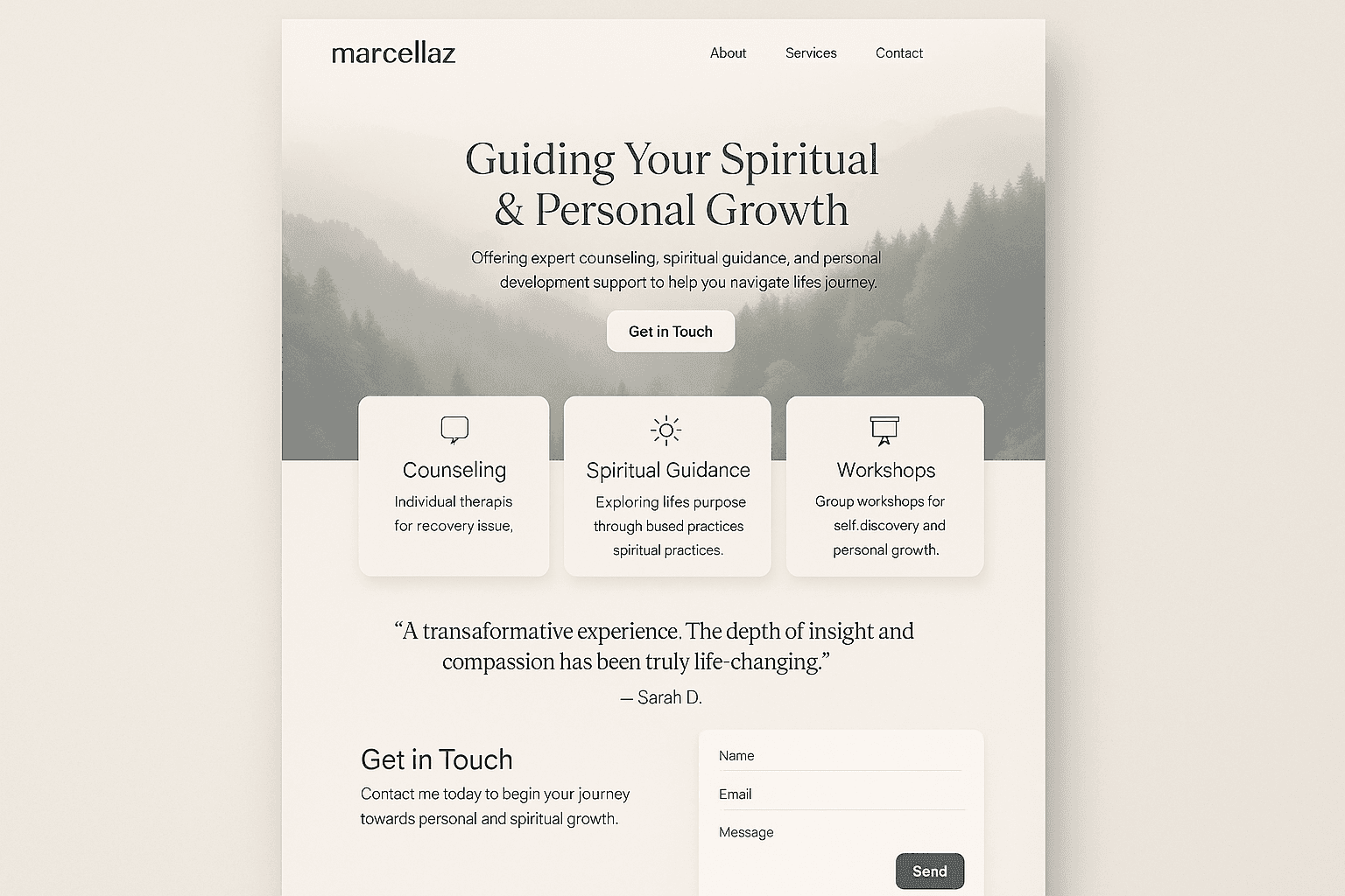 marcellaz.com website mockup